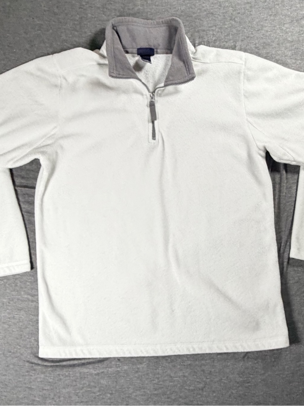 Champs White Men's Half-Zip Pullover with Gray Collar